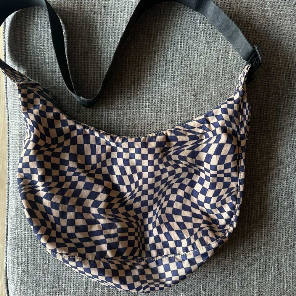 Baggu Trippy Checkered Crescent Bag